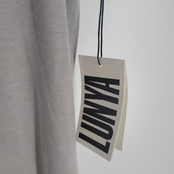 Lunya Ambient Grey Restore Fitted Midi Dress XL - Picture 6 of 9